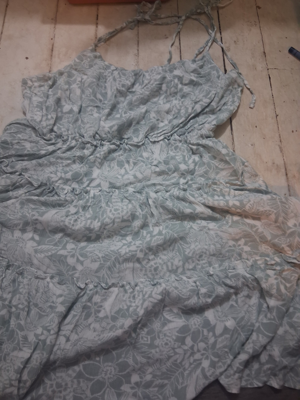 Boho Wallflower Light Sage Floral Tiered Maxi Dress